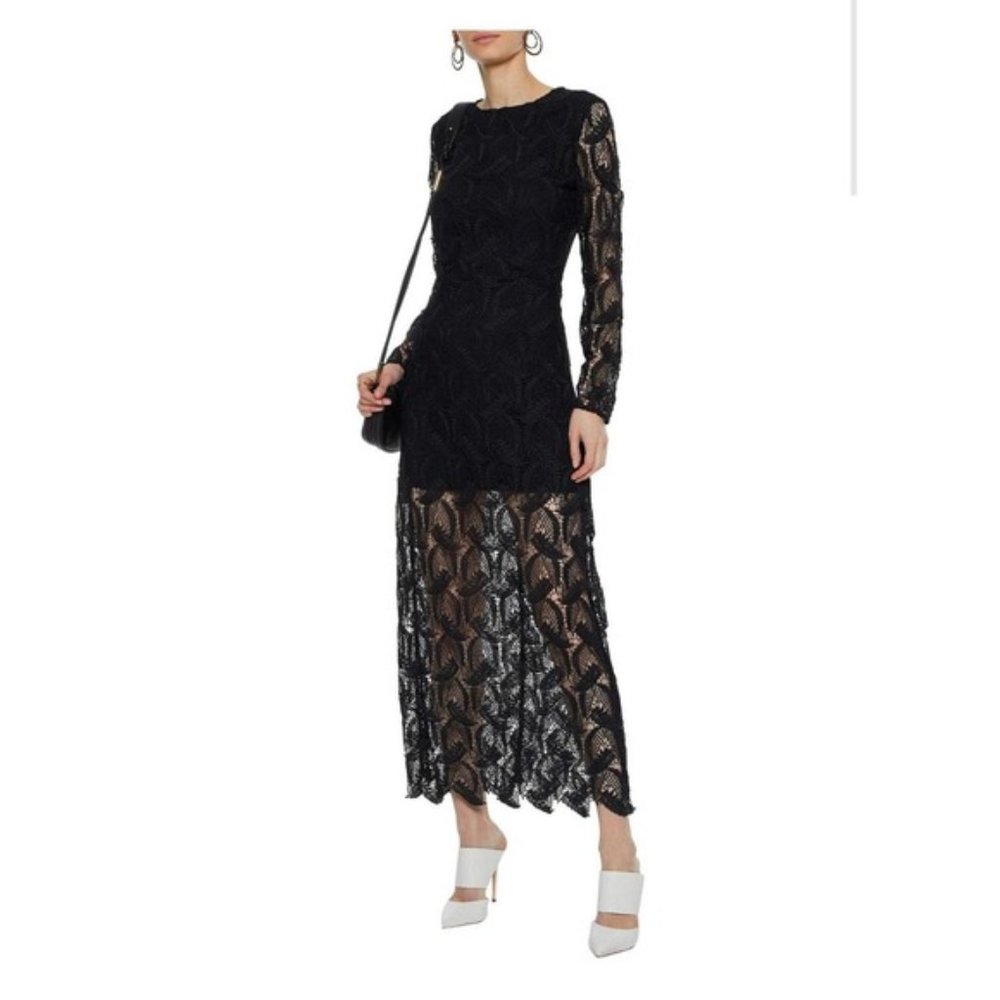 Maje black Cutout guipure lace dress Size S